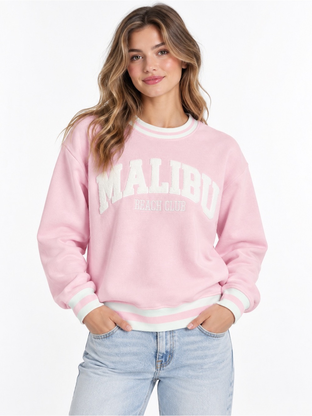 Chemistry Pink 'Malibu Beach Club' Crewneck Sweater